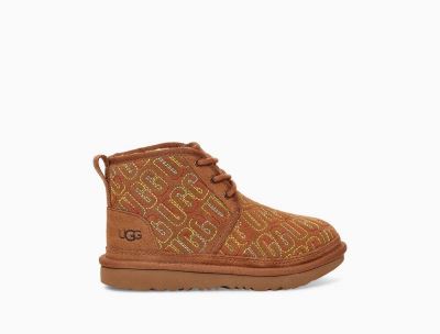 UGG Neumel II Graphic Stitch Boots for Big Kids - Chestnut/Brown India